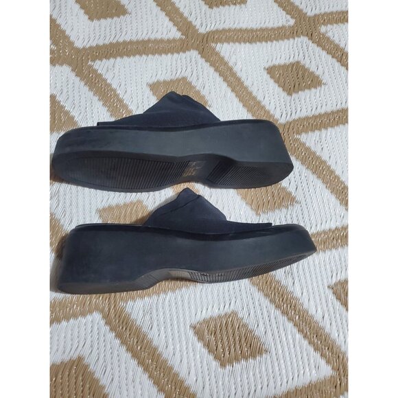 Vintage Xhilaration Y2K 90's Chunky Platform Black Sandals Slides SZ 9 - Picture 9 of 10